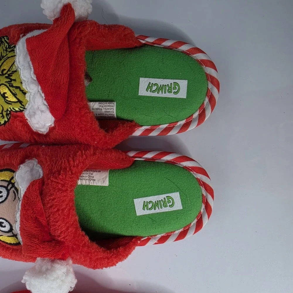 Dr. Seuss The Grinch & Cindy Lou Who Slippers House Shoes Size 11/12 Lot Of 2 Pr
